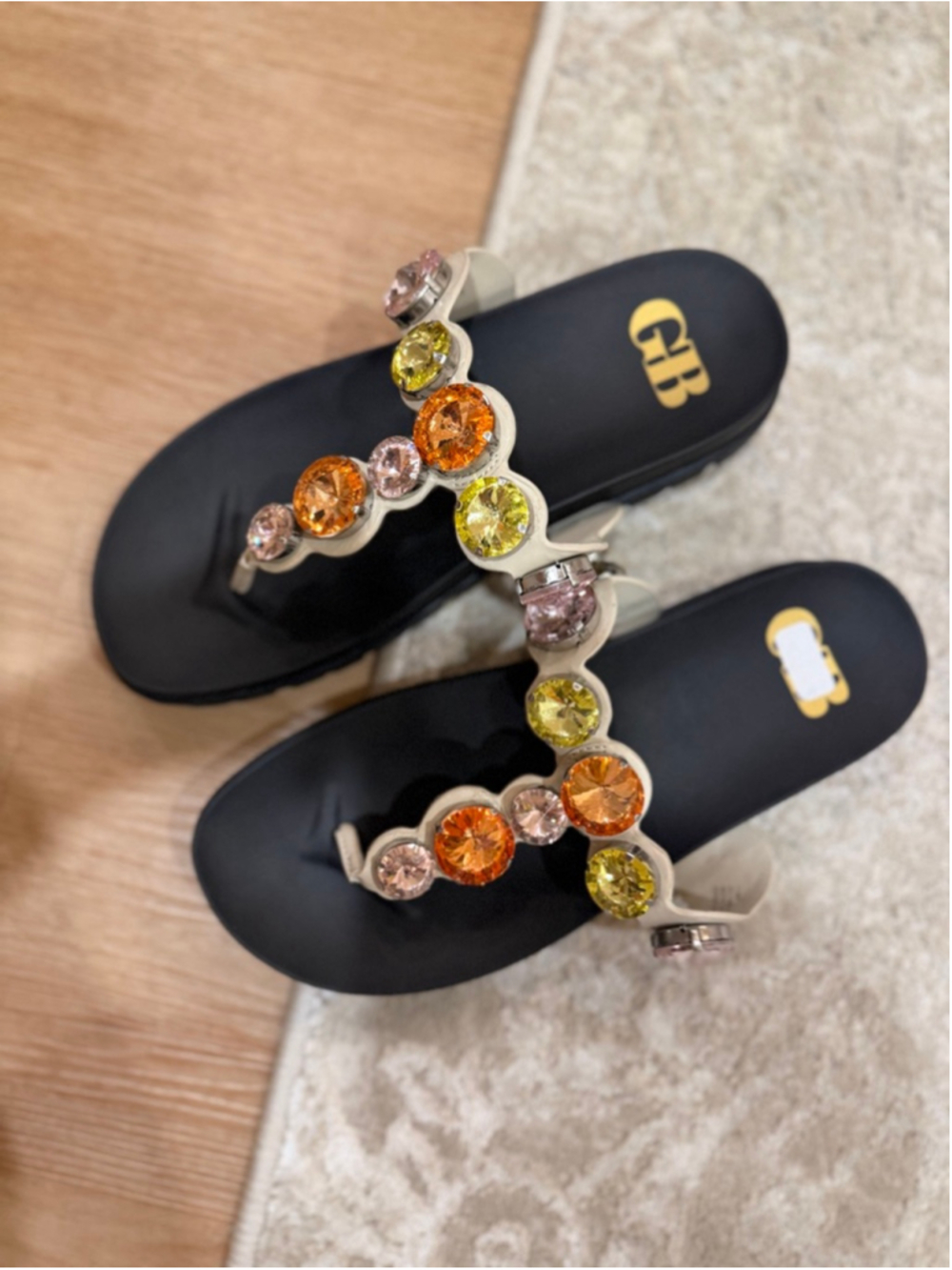 Gianni Binni Jewel Slides NWOT Sz 7.5